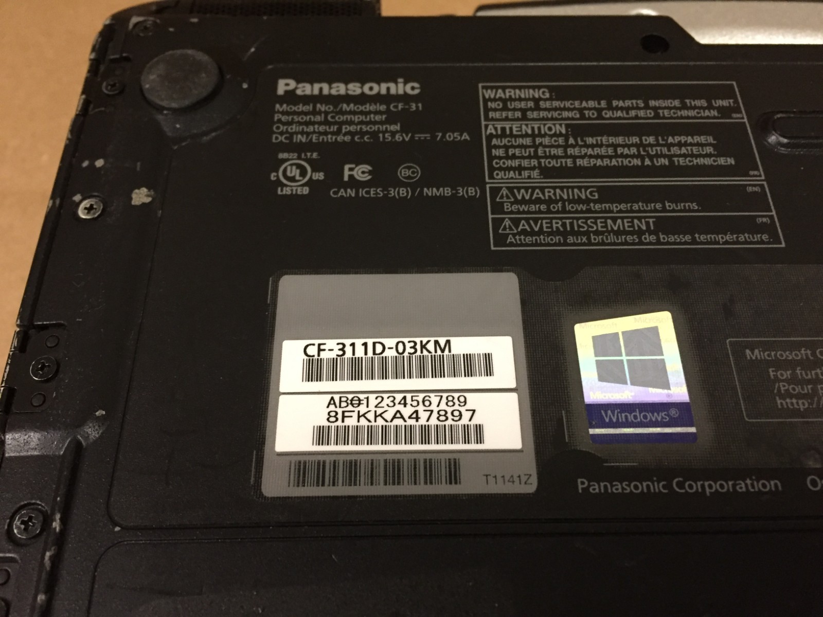 Panasonic Toughbook CF-31 MK5 i5-5300U 8GB RAM 256GB SSD Touch GPS DVDRW w/AC