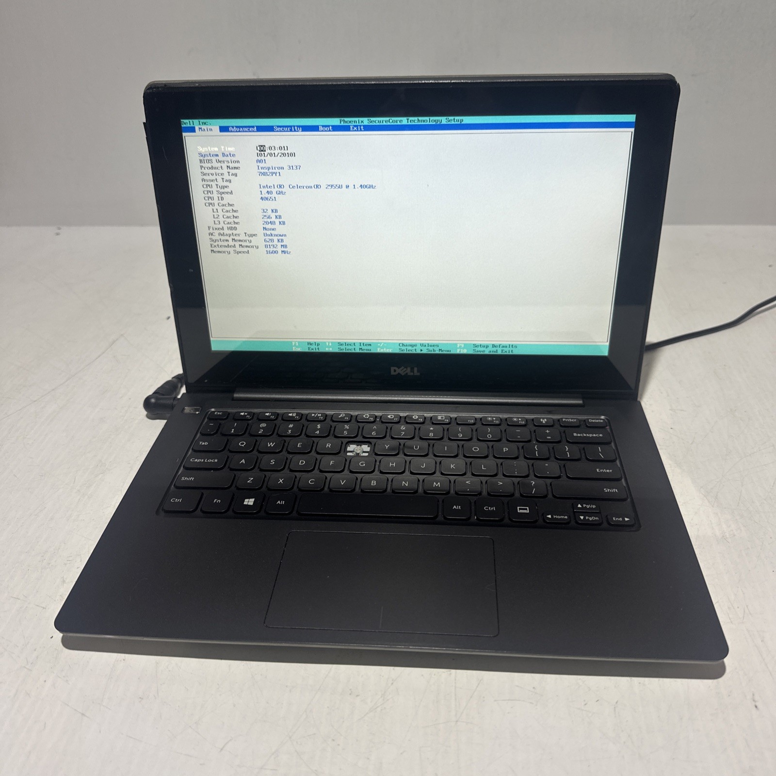 Dell Inspiron 3137 13″ Laptop Intel Celeron 2955u 8gb Ram No Drives Boots Bios