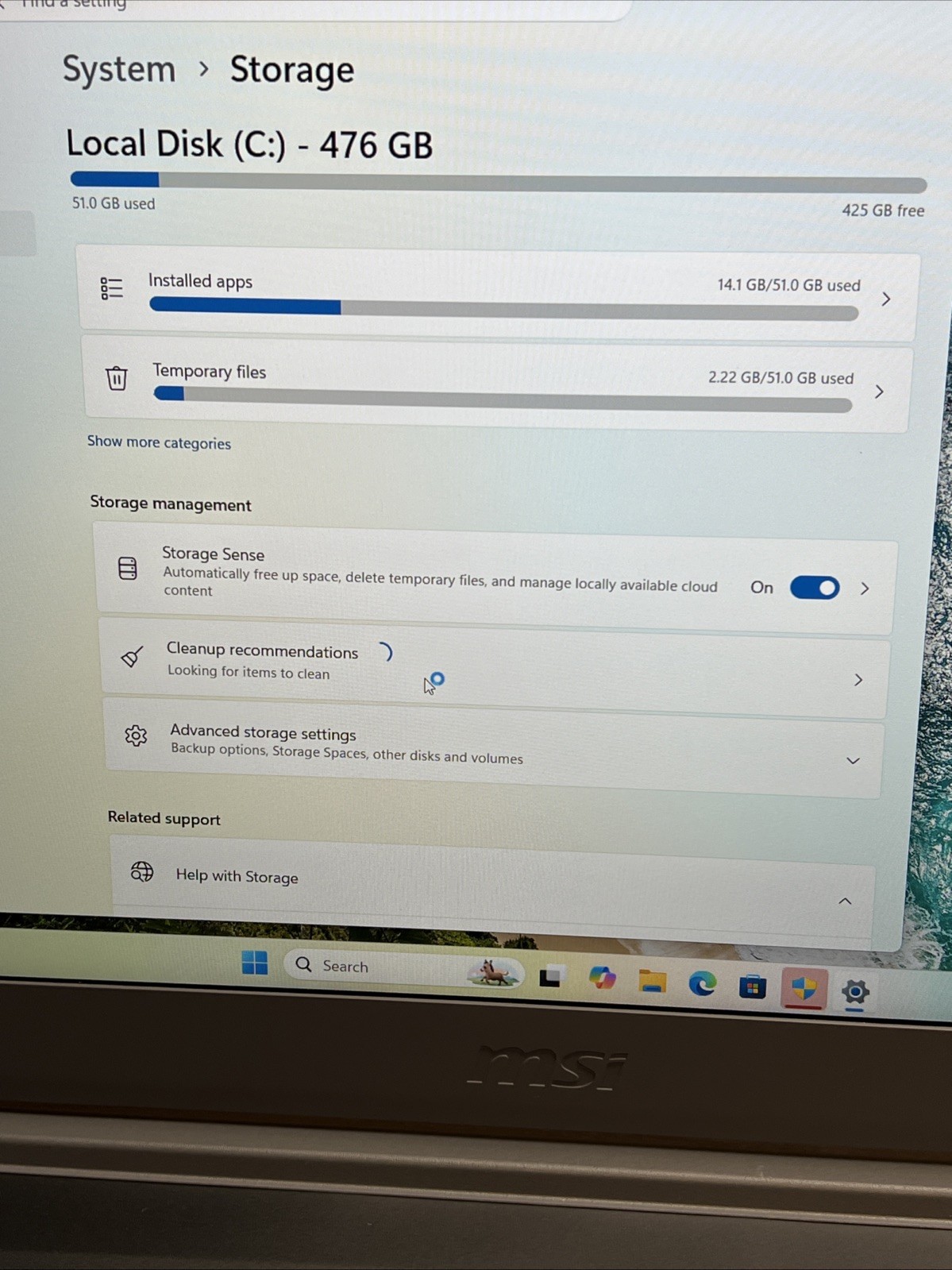 MSI Thin 15 B13UC-1000US Core i5-13420H 2.1GHz RTX 3050 16GB RAM 512GB SSD 15.6″