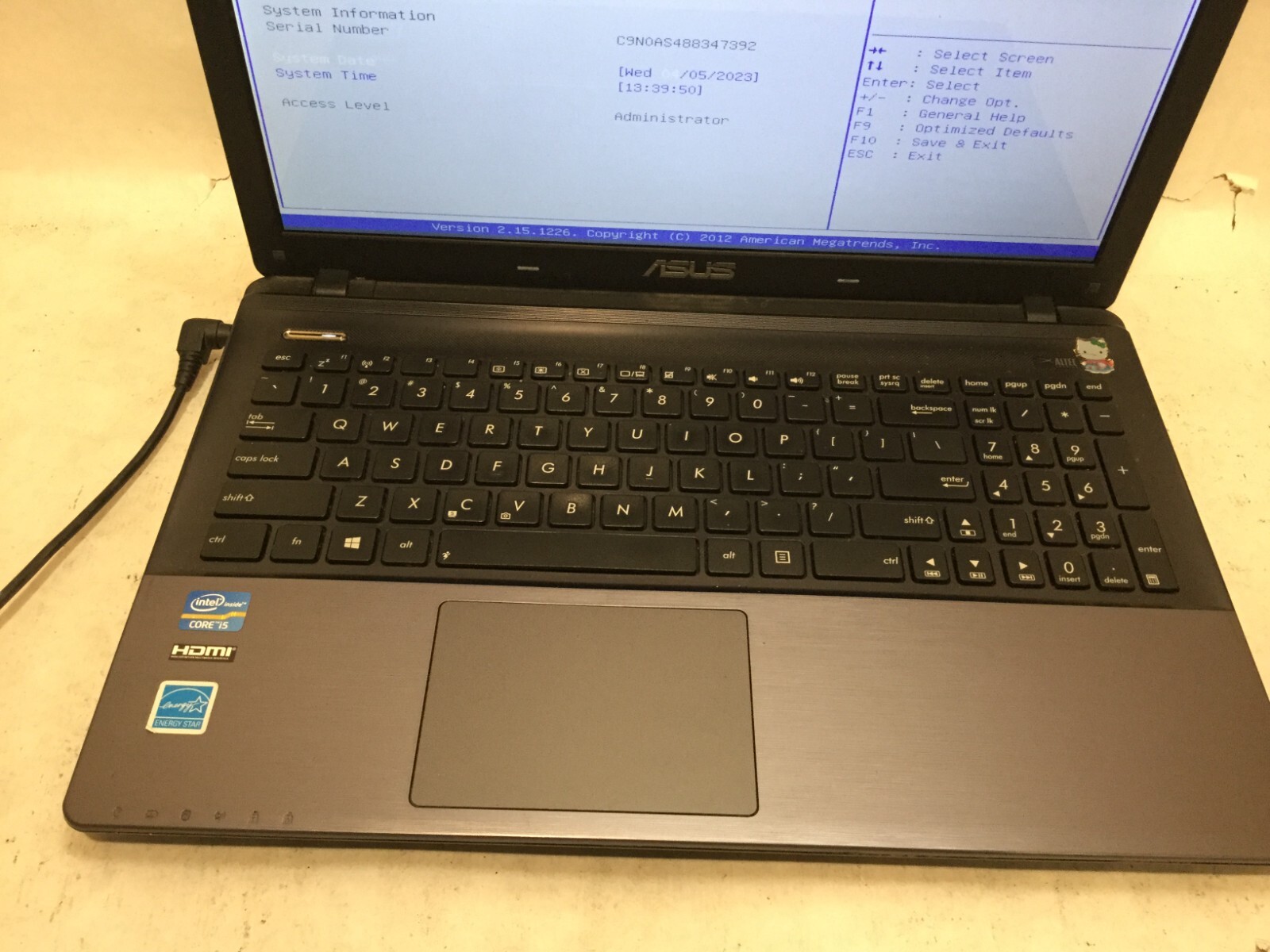 ASUS K55A / Intel Core i5-3210M @ 2.50GHz / (MISSING PARTS!) -MR