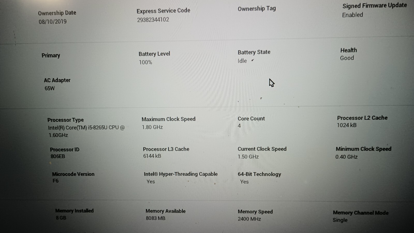 Latitude 3400 (4213) w/charger.i5-8265U.8GB.256GB M.2.14″FHD.W11 Pro.Nice