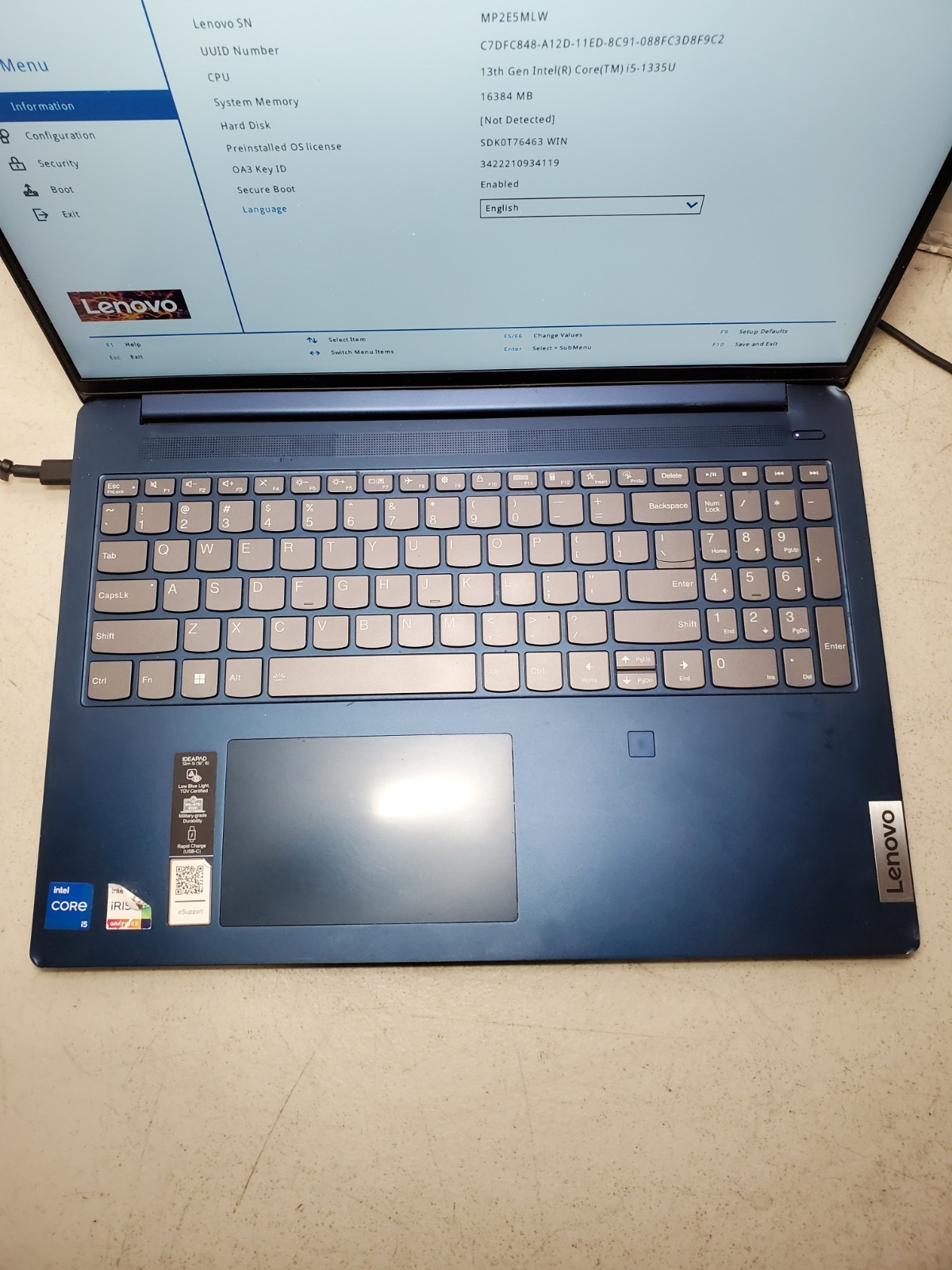 Lenovo IdeaPad Slim 5 16irl8 Laptop i5-1335U 1.3GHz 16GB RAM No SSD/OS! #69