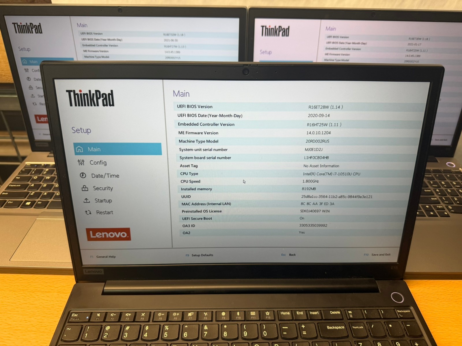 Lot (3) Lenovo ThinkPad E15 Gen1 8GB RAM NO SSD NO OS Boot to BIOS Please READ