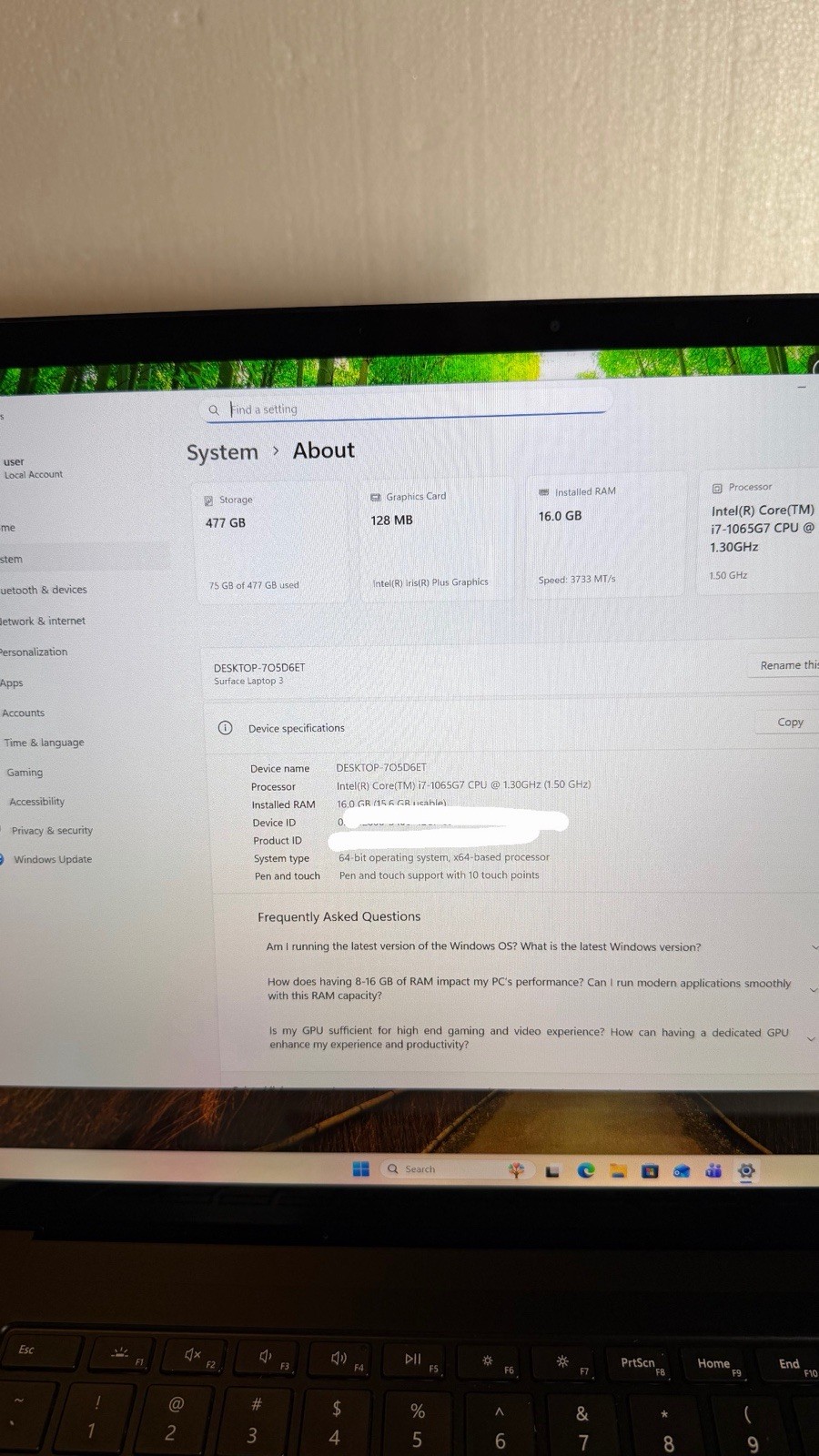 Microsoft Surface Laptop 3 15″ 1872 Core i7 512GB SSD 16GB RAM w/Dock Station