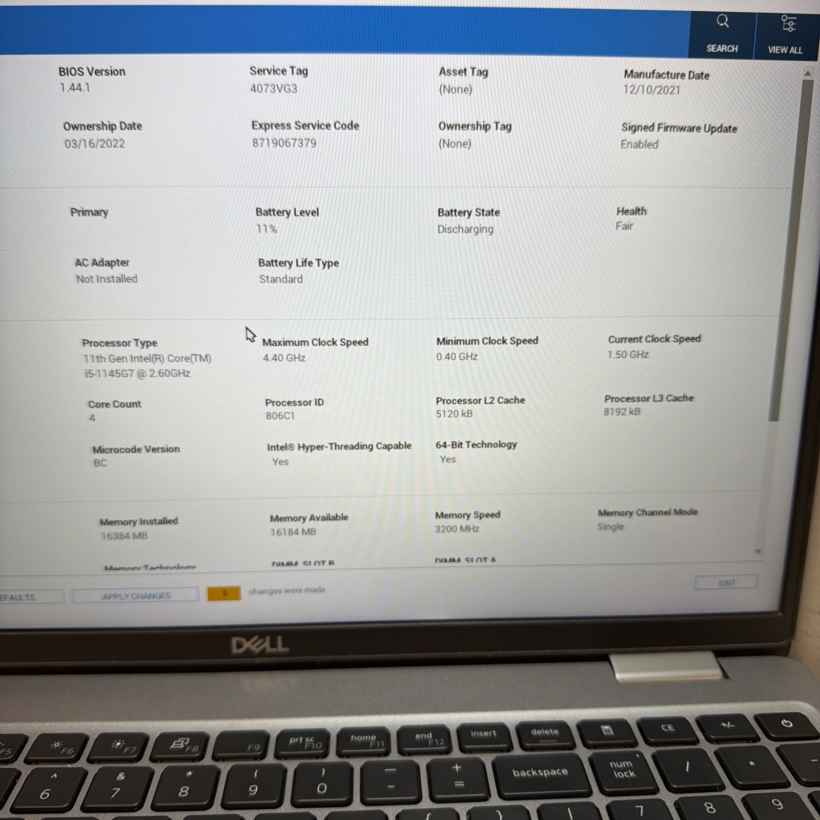 Dell Latitude 5520 i5-1145G7 16GB 512GB SSD 15″ FHD Win11 – Good Cond