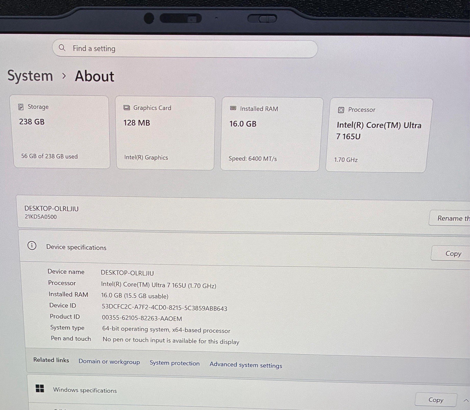 Lenovo ThinkPad X1 Carbon Gen 12 14”Oled 1.7 GHz Ultra 7 165U 16GB 256GB SSD