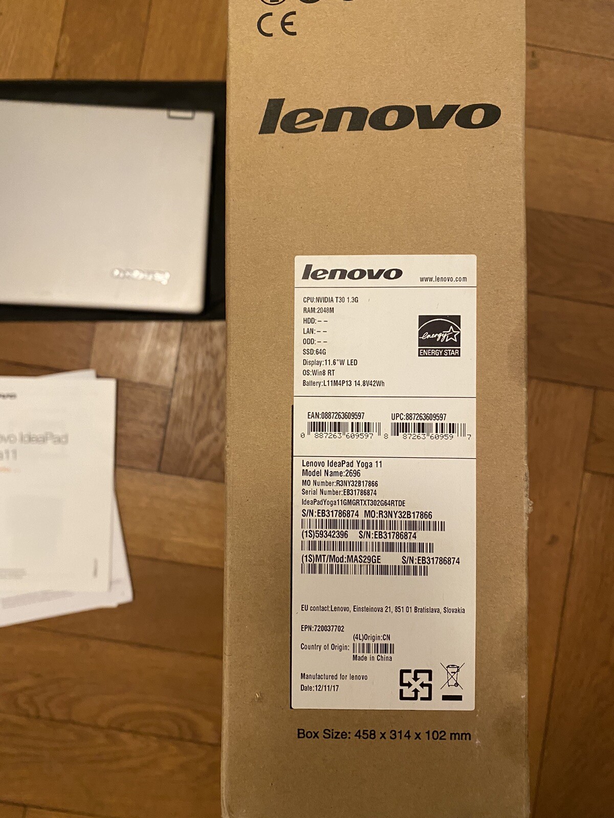 Lenovo Ideapad yoga 11 (11.9 inch LED, 1.3 GHz CPU, 2GB RAM, 64GB SSD, Win8 RT)