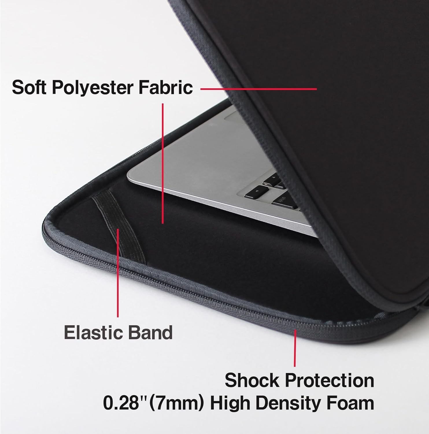 Laptop Sleeve 15.6 Inch Foldable Slim Case Lightweight Bag Notebook Computer Car