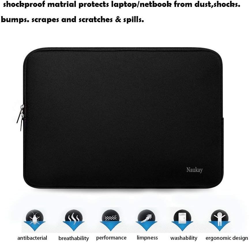 14 Inch Neoprene Laptop Sleeve Case, Black Carrying Bag for Asus, HP, Lenovo Not