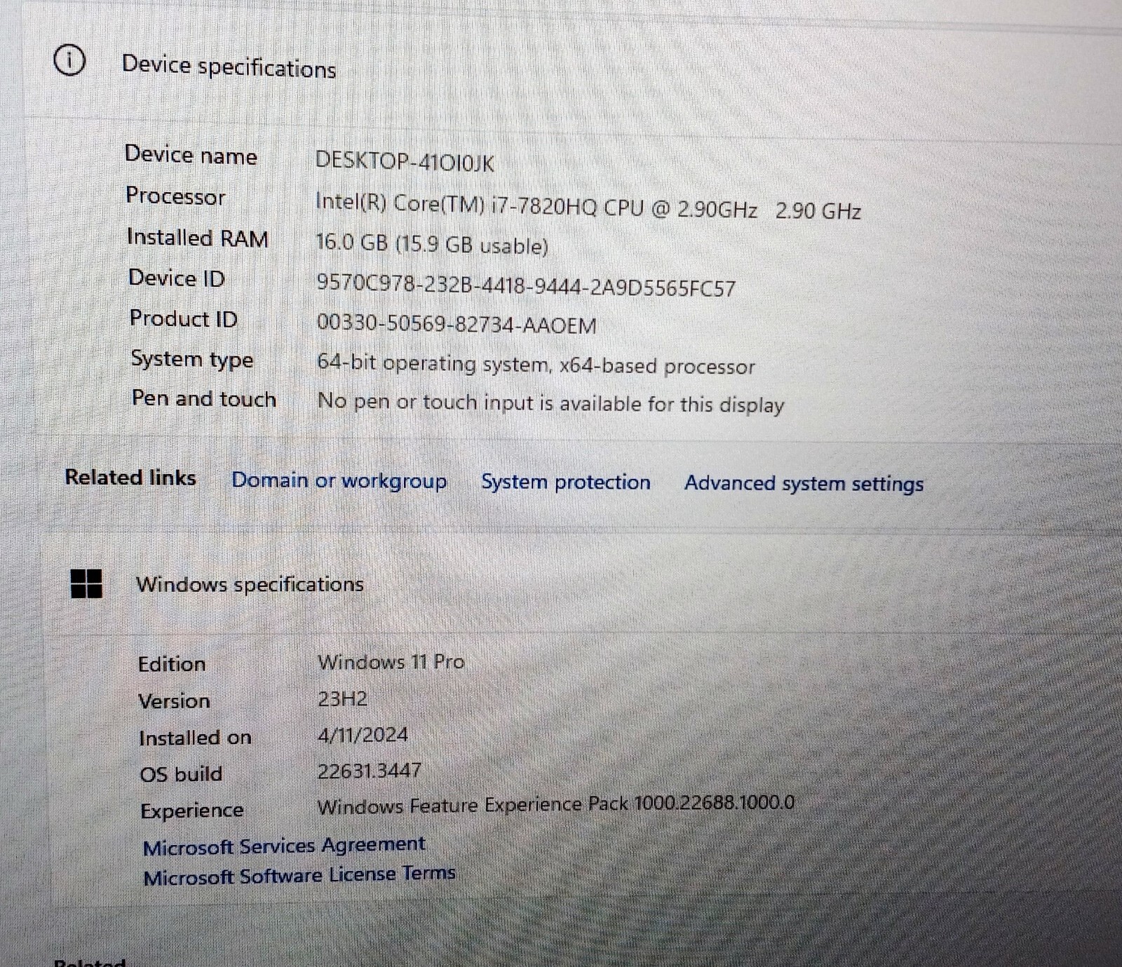 HP ZBook 17 G4 laptop I7-7820HQ 2.9-3.9Ghz 16GB/512GB NVIDIA P3000 1771Mhz AX200