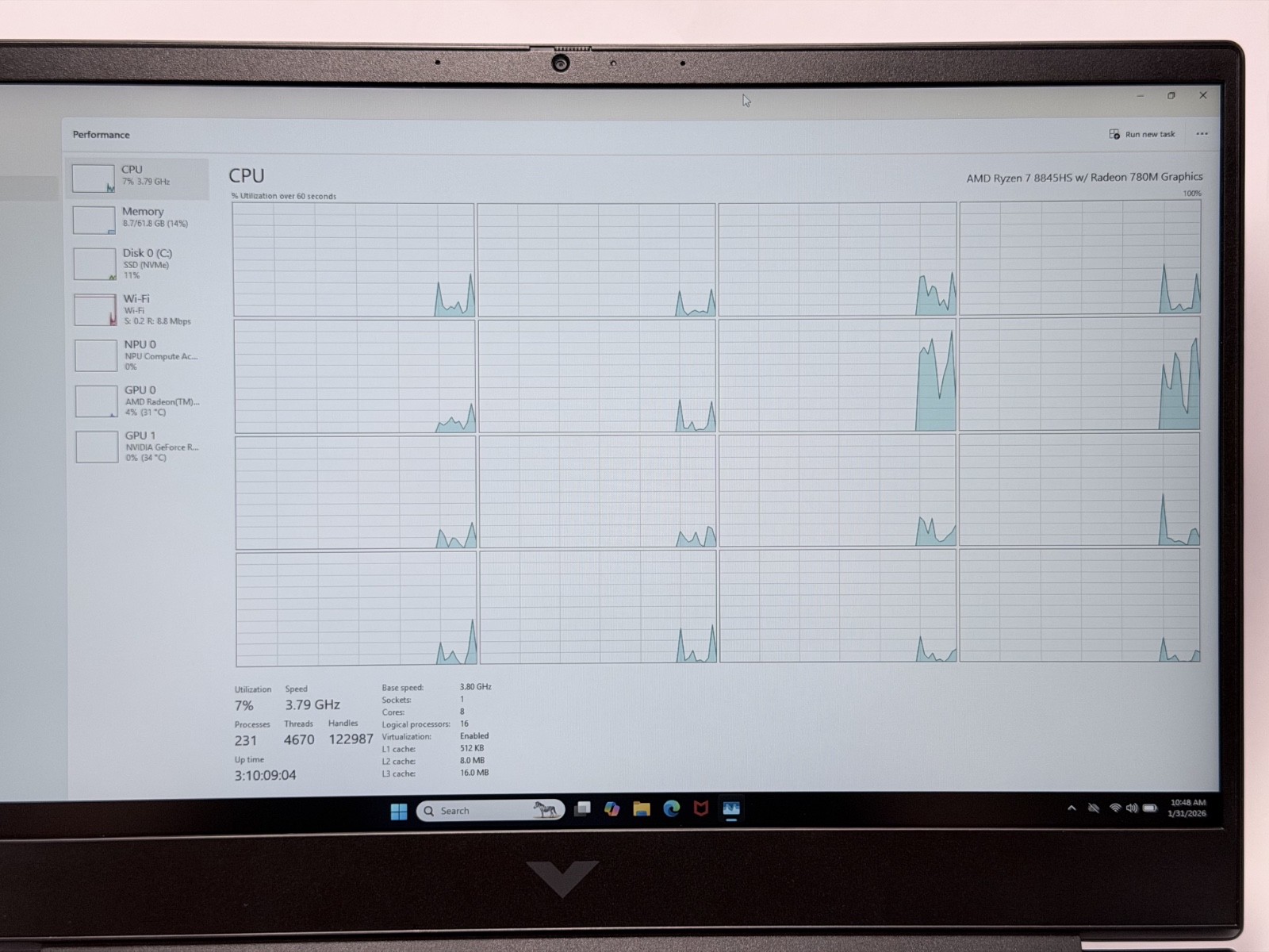 HP Victus 16-s1023dx 16.1″ FHD 144Hz Ryzen 7 8845HS RTX 4070 64GB RAM 4TB SSD