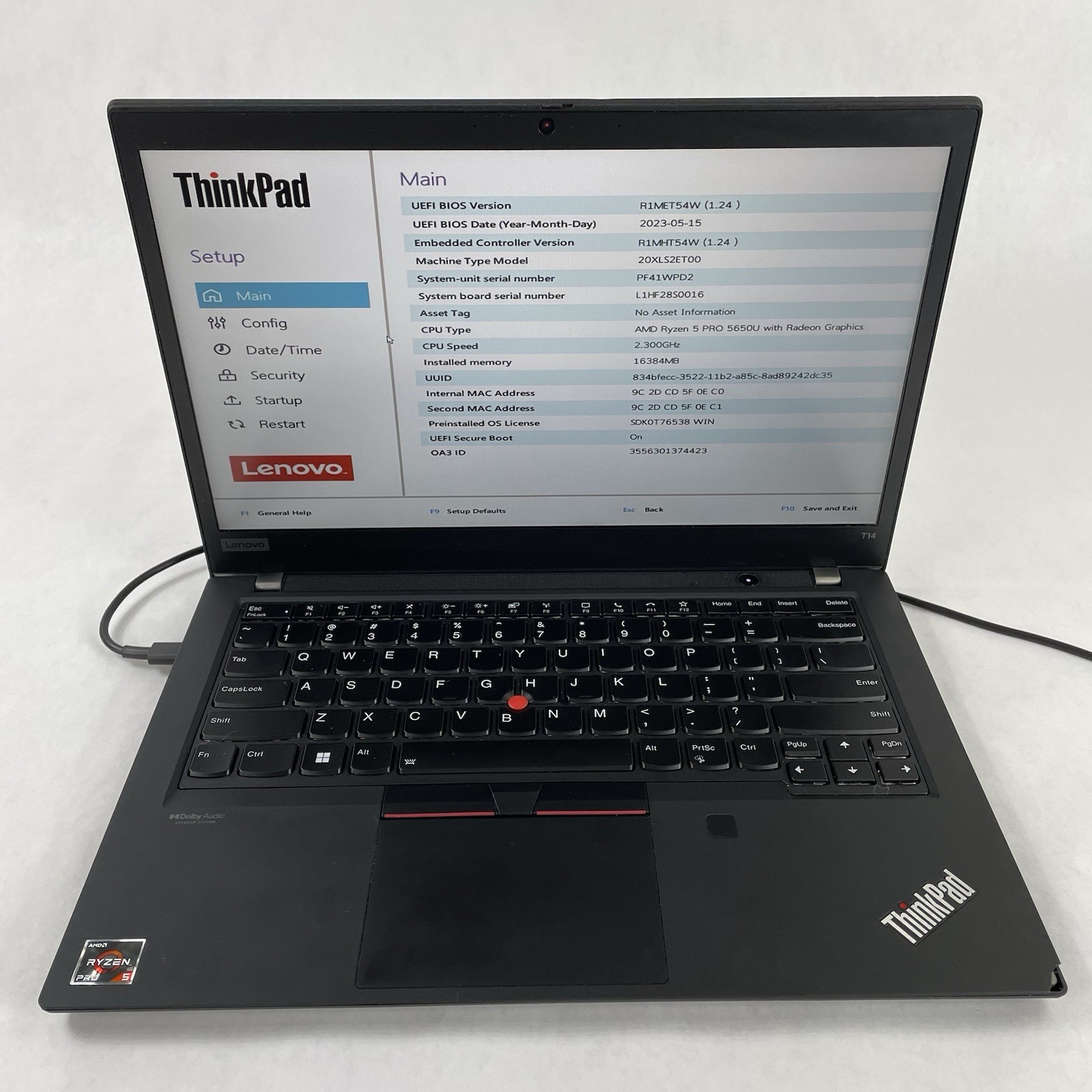 Lenovo ThinkPad T14 14″ Ryzen 5 Pro 5650U 2.30 GHz 16 GB RAM No SSD No OS – READ
