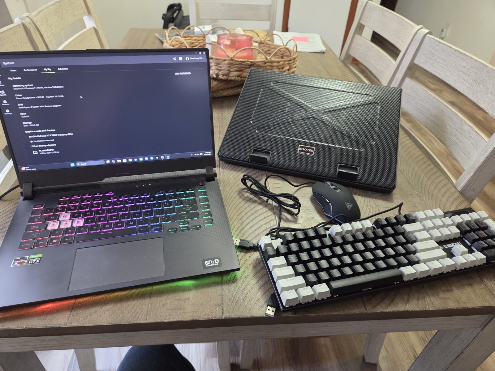 ASUS ROG Gaming Laptop – Ready to Play –Mouse & Keyboard – Cooling Pad included.