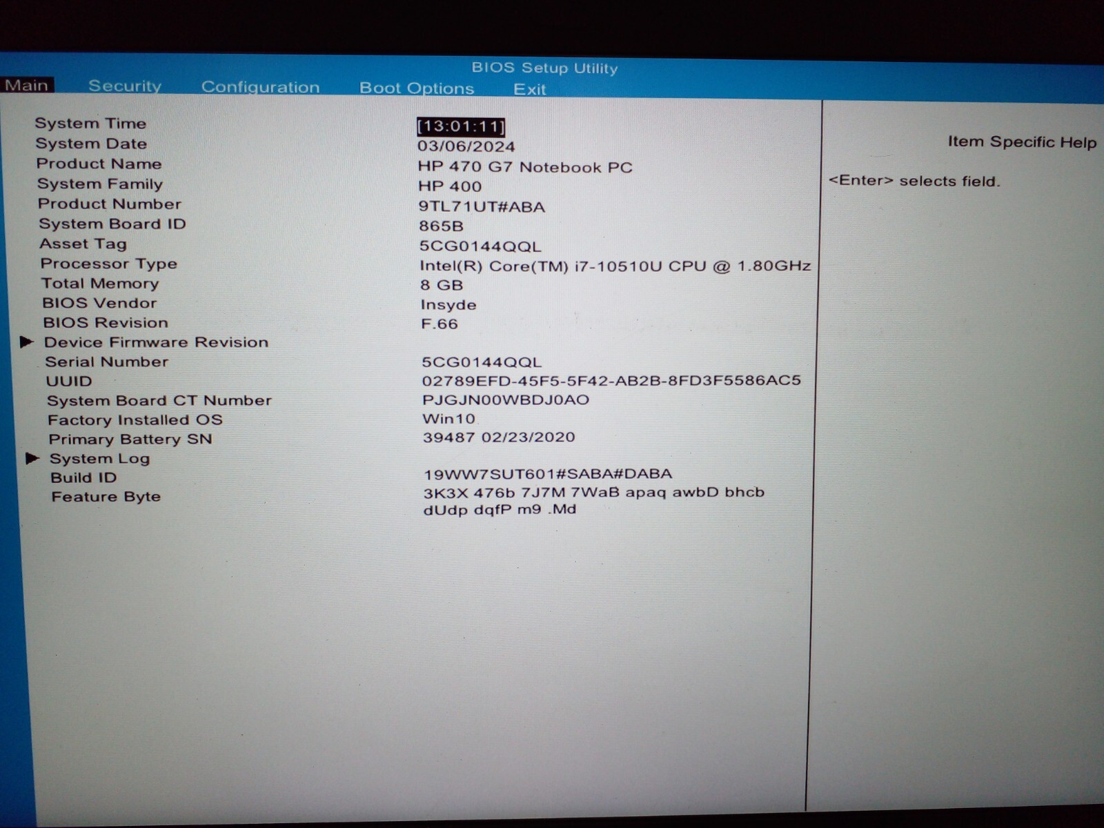 HP 470 G7 Windows 10 Pro 17″ Laptop Intel Core i7 10510U 1.80GHZ16GB 512GB SSD