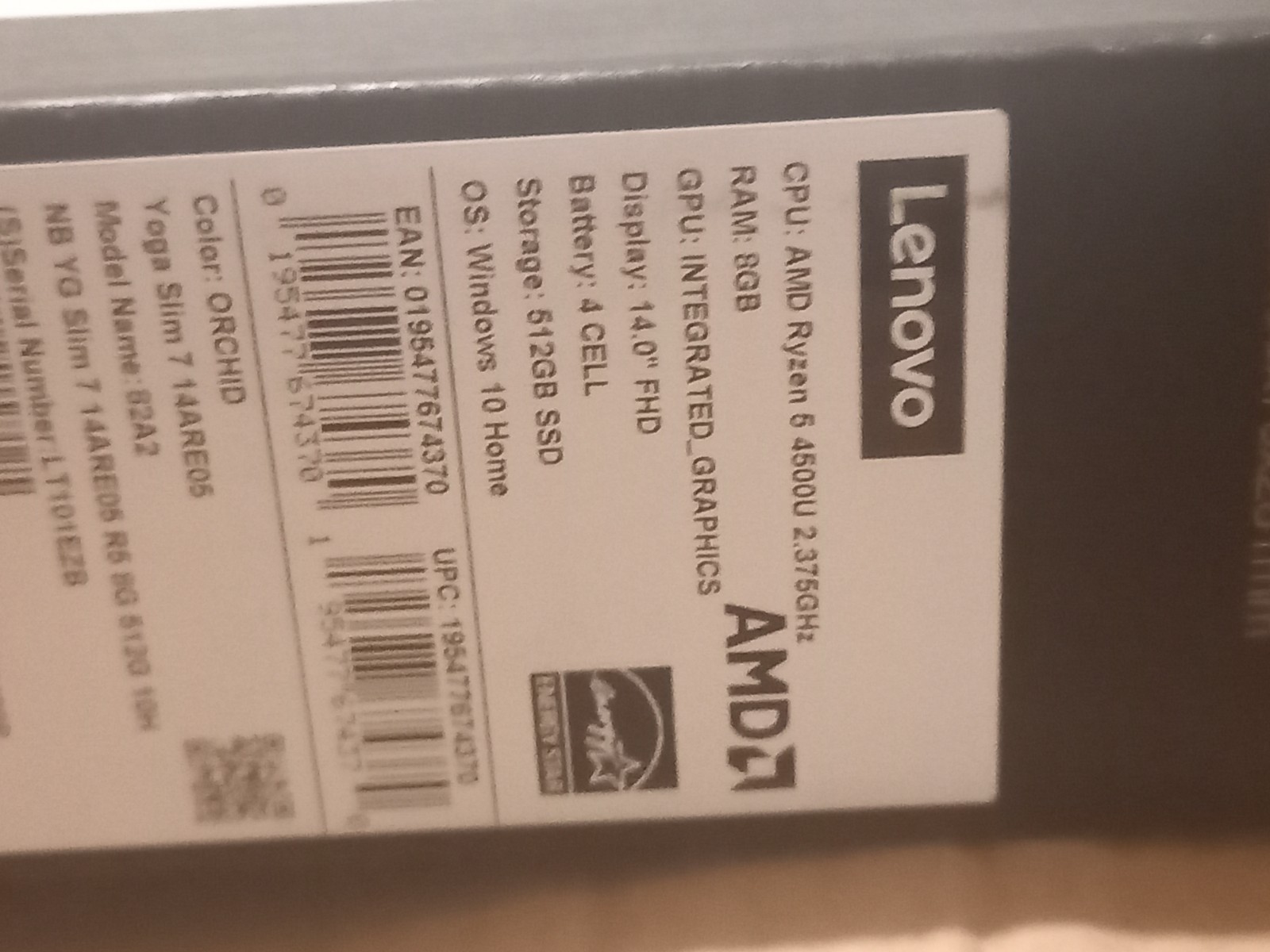 Lenovo Yoga Slim 14 15 BOX ONLY includes partial packaging for gift,EU delivery