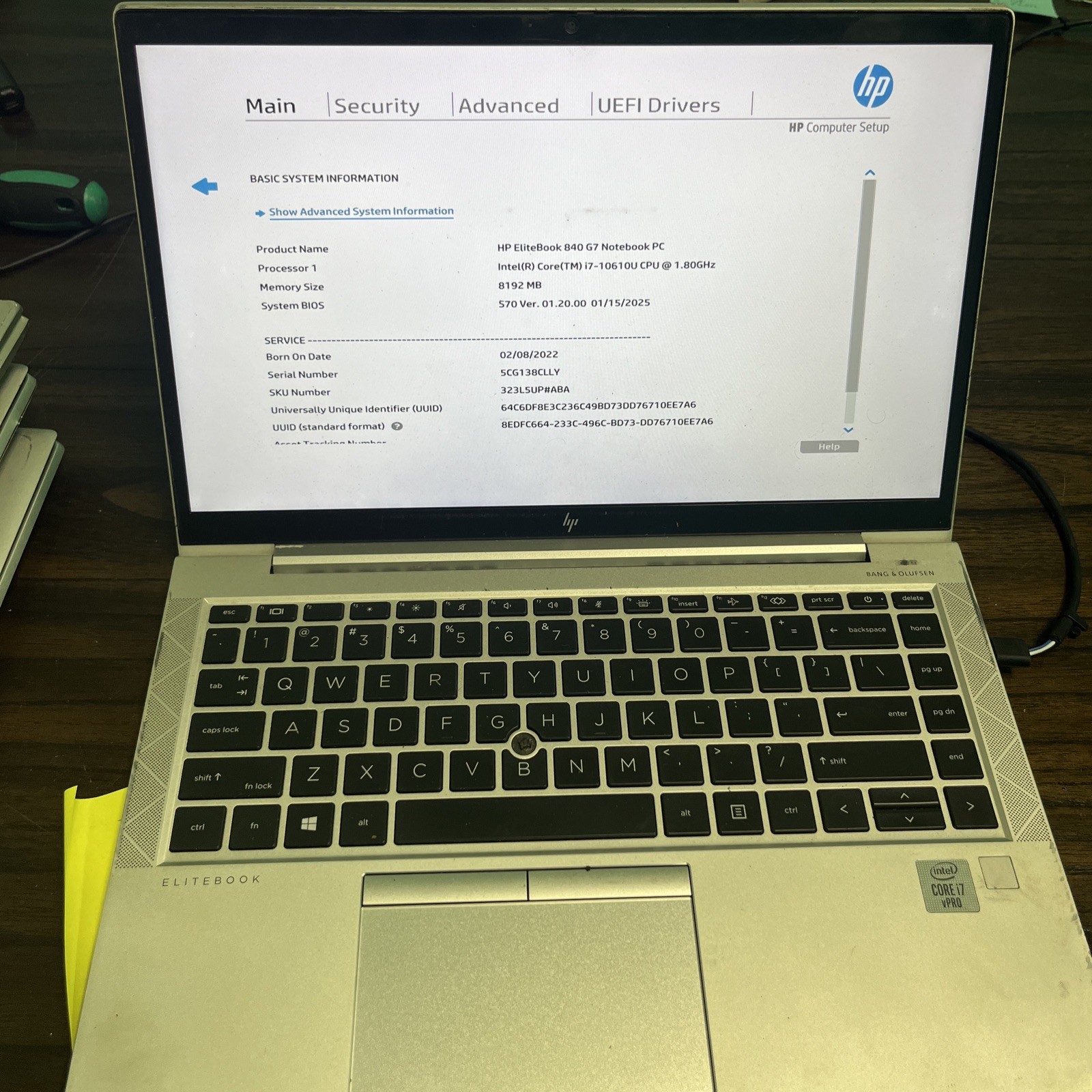 HP EliteBook 840 G7 14″ i7-10610U no ram or drive