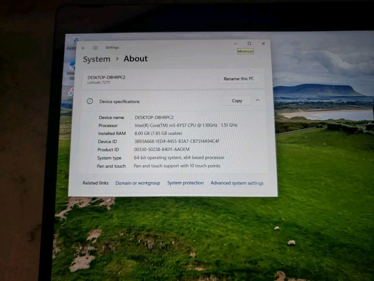 Dell Latitude 7275 Dual Core m7-6Y75 1.20GHz 128GB SSD 8GB RAM -Win 11pro