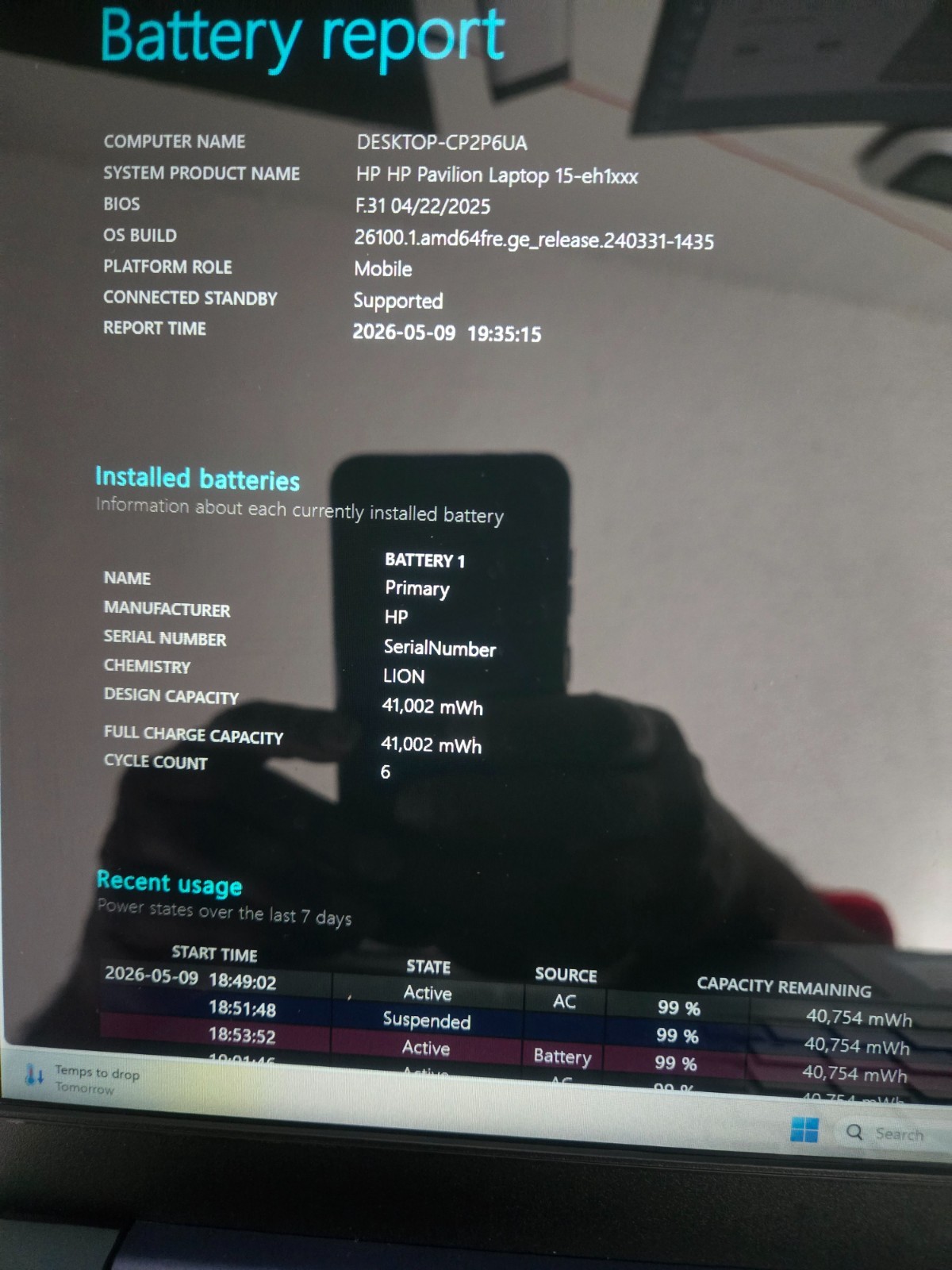 HP Pavilion 15.6″ Ryzen 7 Pro 5700U 16GB RAM 512GB***Full Battery.