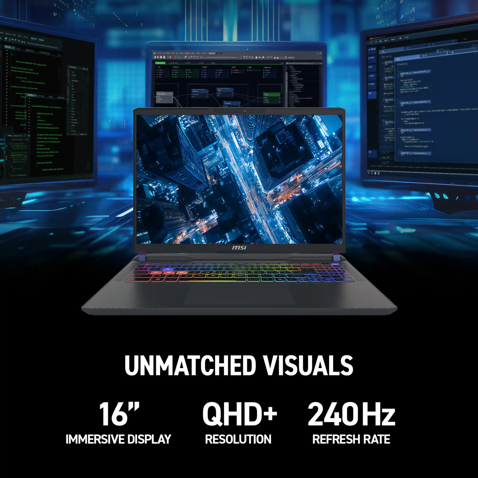 MSI – Vector 16 HX AI 400 16″ 240Hz QHD+ Gaming Laptop – Intel Ultra 9-275HX …