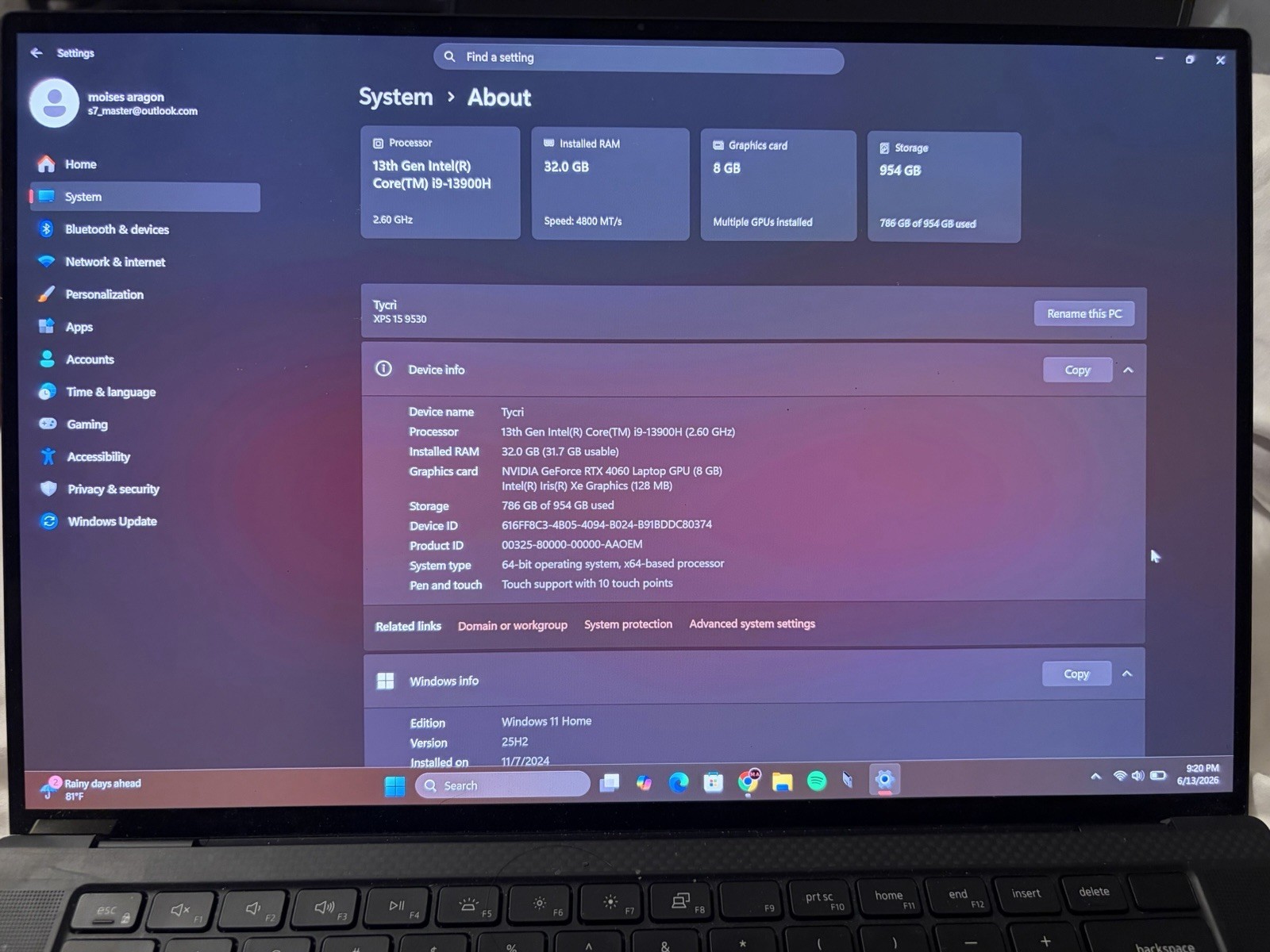 Dell XPS 15 9530 15.6″ (1TB SSD, Intel Core i9-13900H, 5.40GHz, 32GB RAM, NVIDIA