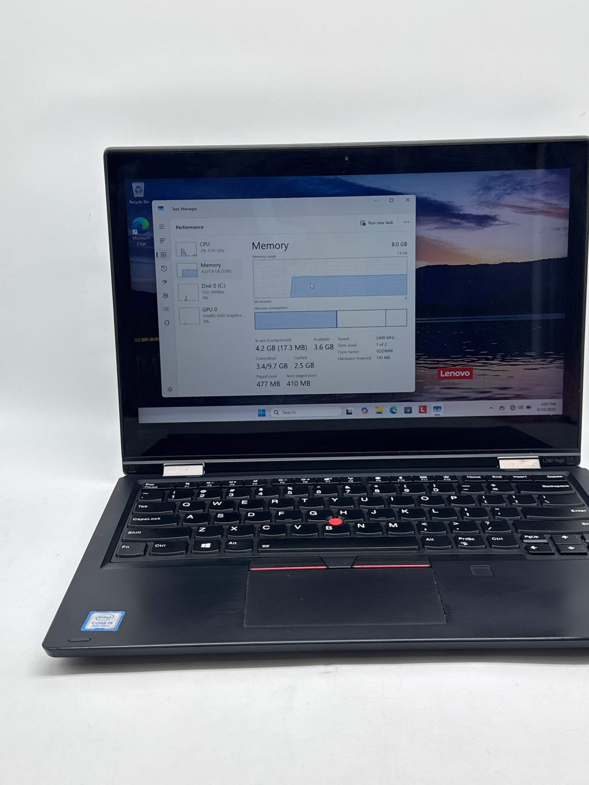 Lenovo ThinkPad L380 Yoga 13.3″ Core i5-8250U 8GB 256GB SSD – For Parts