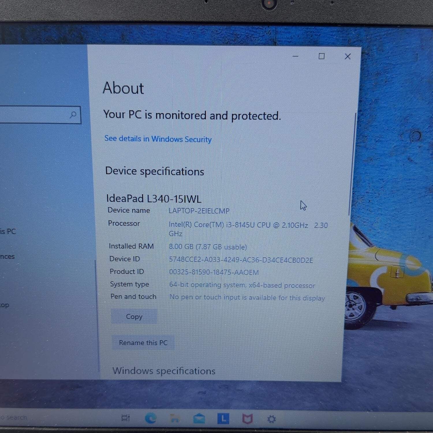 Lenovo IdeaPad L340 15.6″ i3-8145U 2.1GHz 8GB RAM 1TB HDD