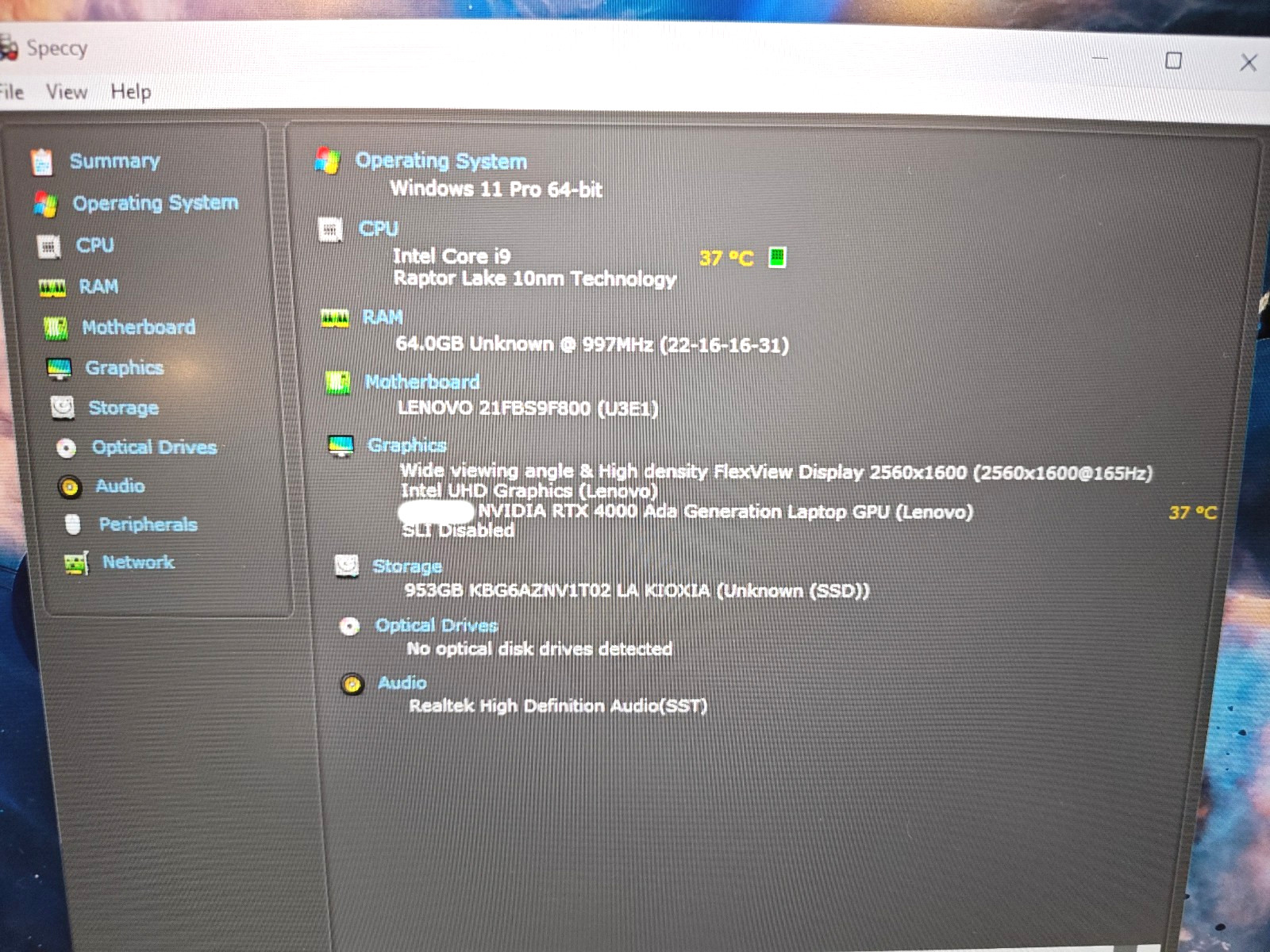 Lenovo ThinkPad P16 Gen 2 — i9-13950HX / 64GB RAM / 1TB SSD / RTX 4000 Ada