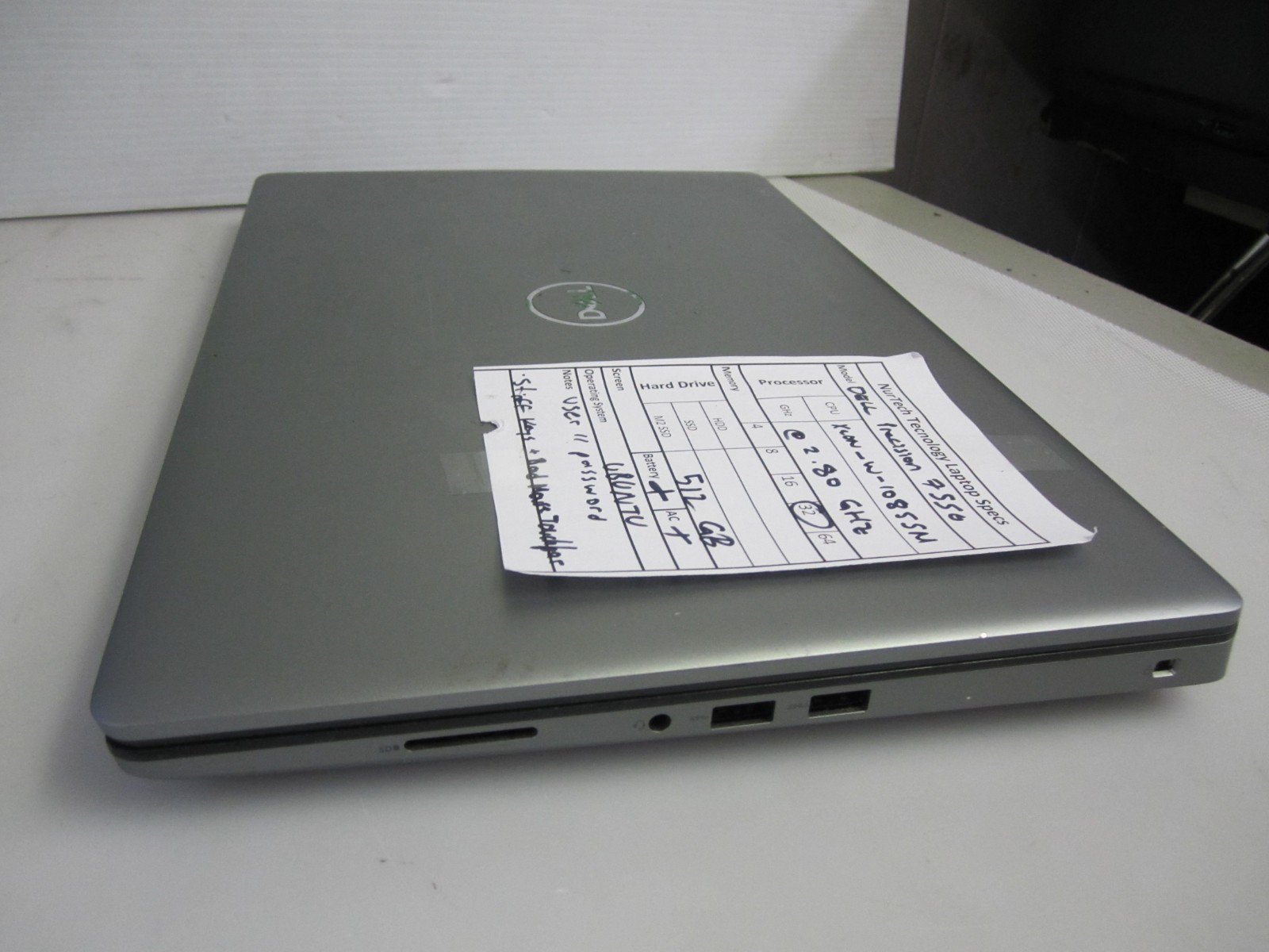 Dell Precision 7550 Xeon W-10855M 2.80GHz 32GB 512GB M2SSD Ubuntu Laptop +AC REA