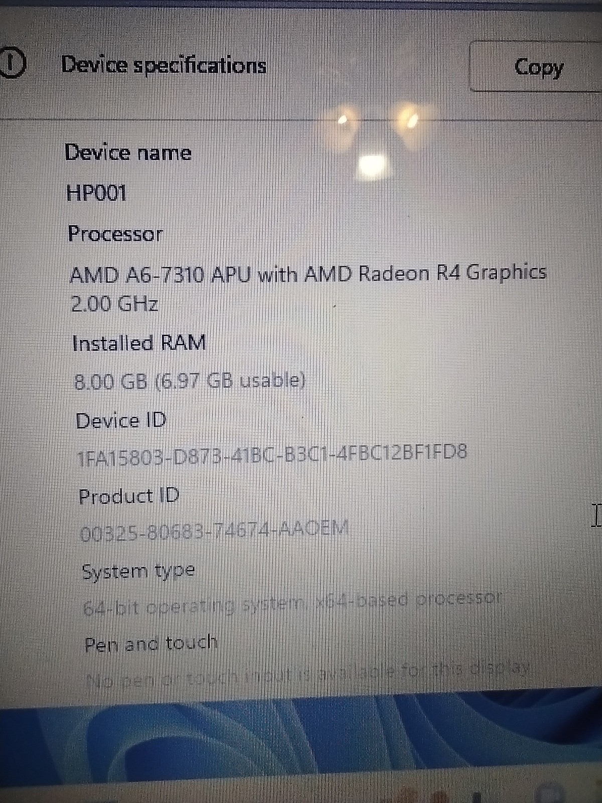 2017 HP 15.6″ HD WLED Backlit Display Laptop, AMD A6-7310 Quad-Core APU 2GHz, 8G