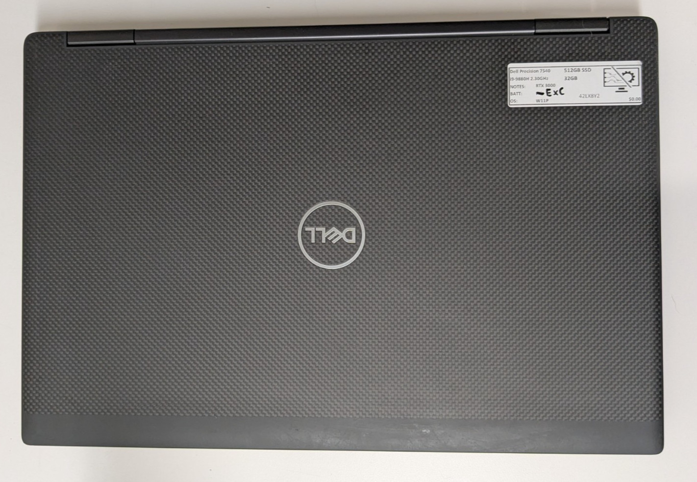 Dell Precision 7540 15.6″ i9-9880H 2.30GHz 32GB 512GB SSD W11P RTX 3000 42LX8Y2