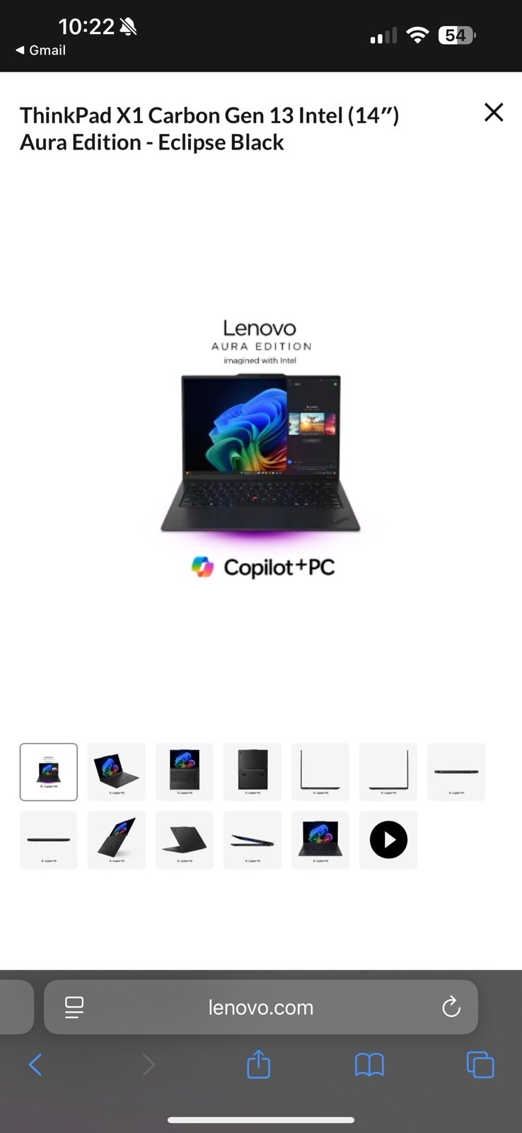 ThinkPad X1 Carbon Gen 13 Intel (14ʺ) Aura Edition – Eclipse Black