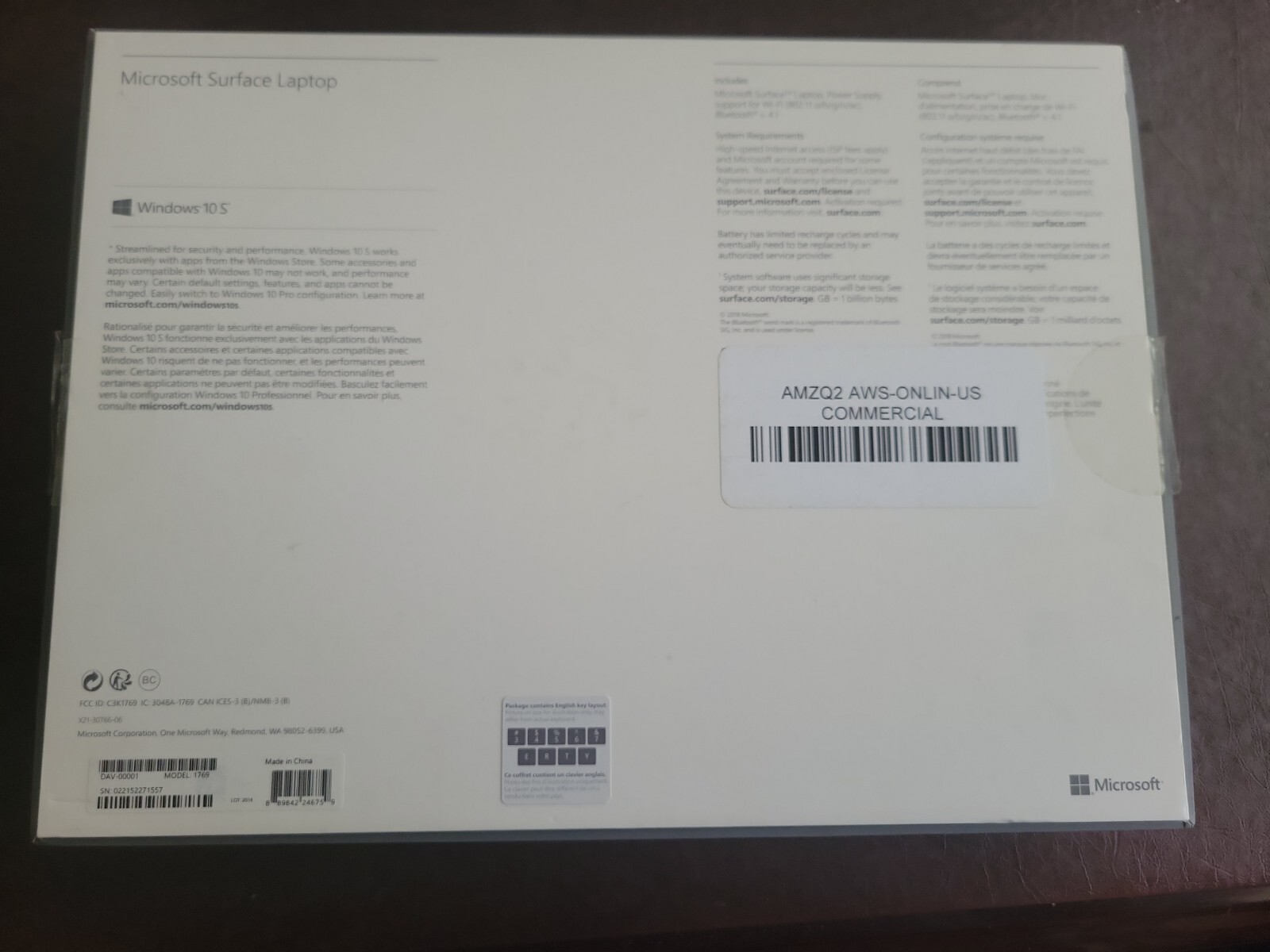 Original EMPTY BOX ONLY – Microsoft Surface Laptop