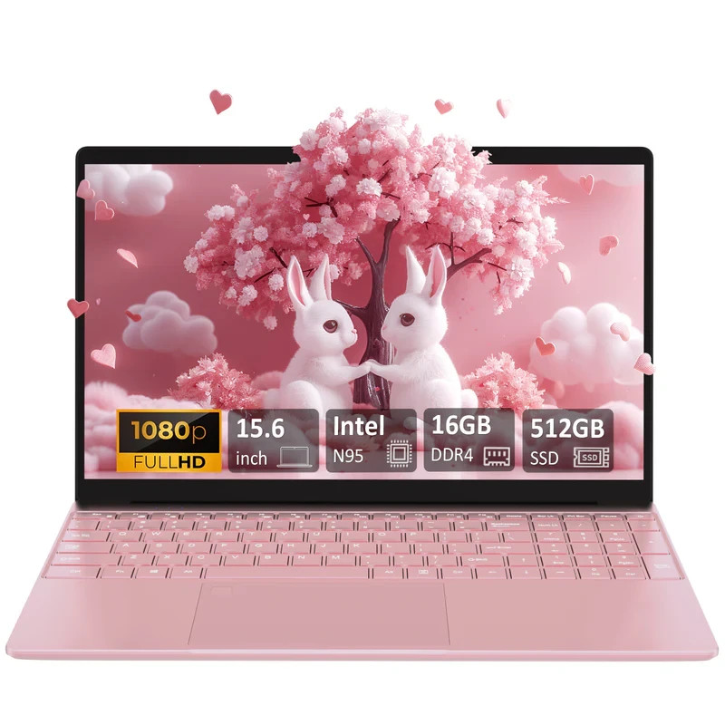 Auusda 15.6″/14.1″ Pink Intel 16GB 512GB Win11/10/Linux/Android/GoogleTV Office*