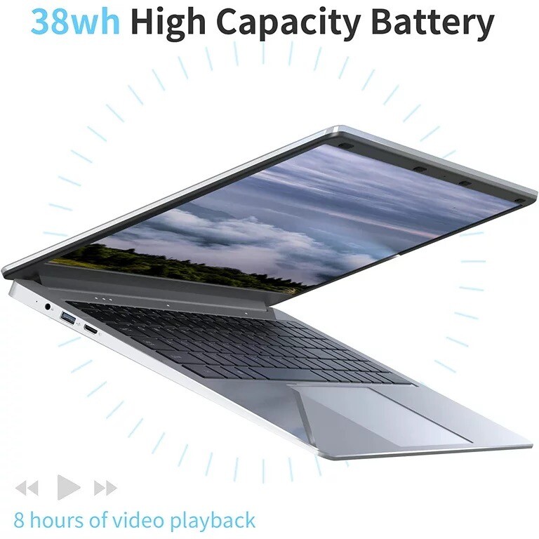 SGIN 15.6inch Laptop 4GB DDR4 128GB SSD Windows 11 with 4 Core Intel Celeron, Fu