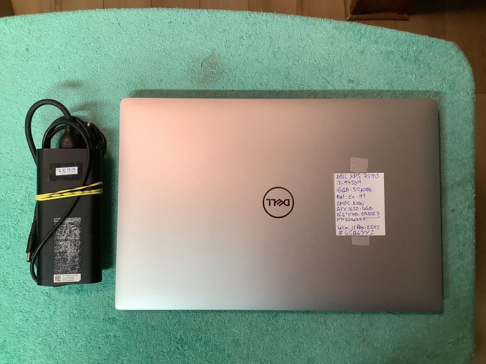 Dell XPS 7590, Gaming GTX 1650, i7-9750H, 16GB-512GB NVMe, Win 11 Pro # 6SQ6YY2
