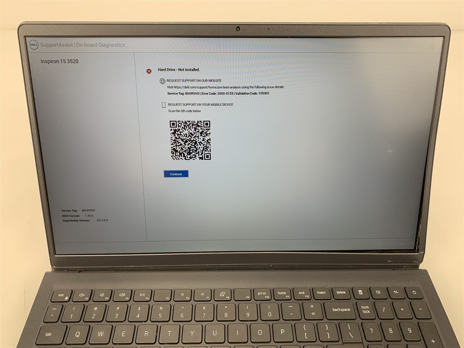 Dell Inspiron 15 3520 Intel i5-1155G7 4.50GHz 16GB RAM No HDD/SSD 15.6″ – PARTS