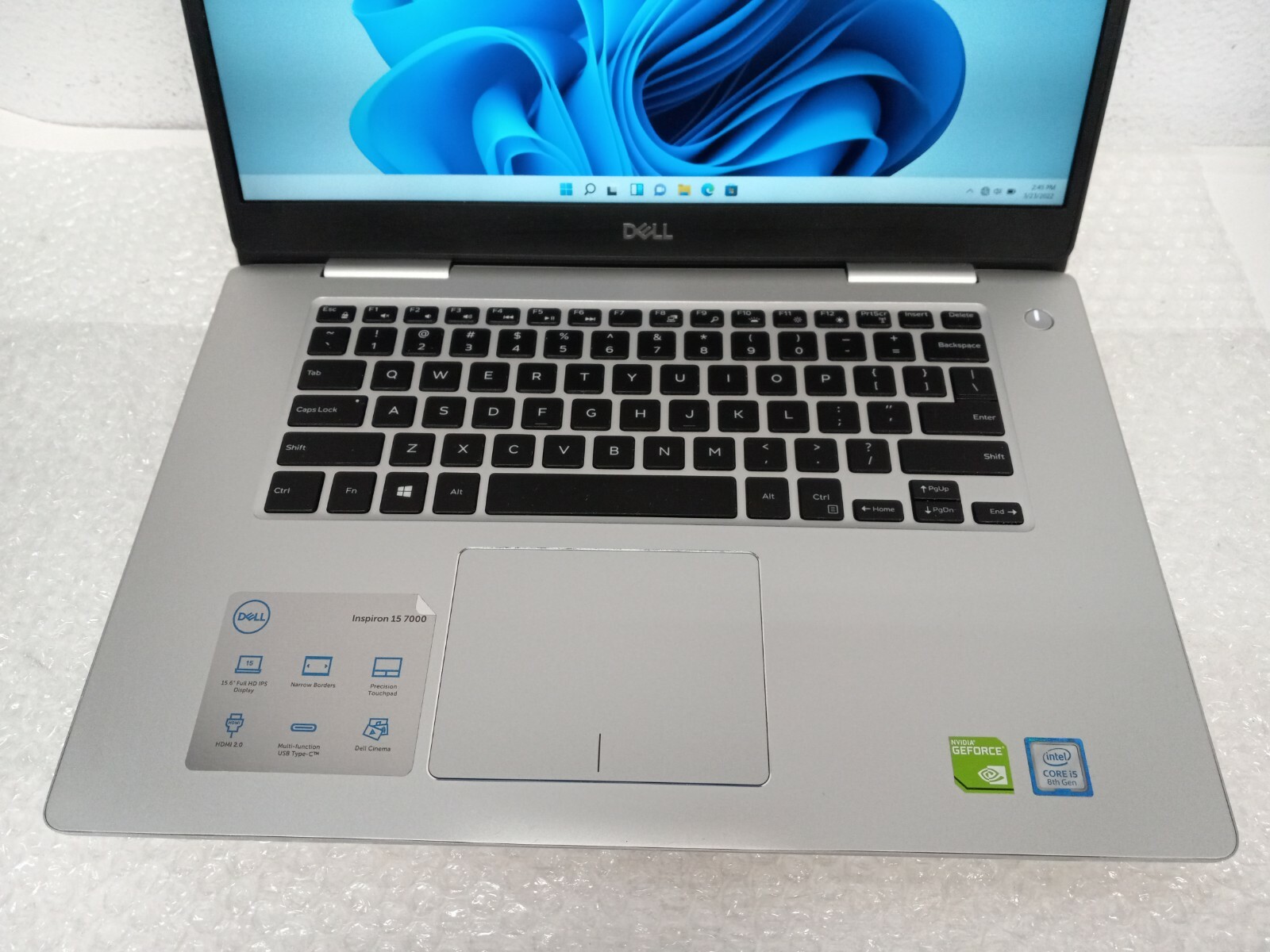 Dell Inspiron 15 7000 Intel Core i5-8265U 1.6GHz 8GB 1TB HD/SSD W11 NVIDIA MX250