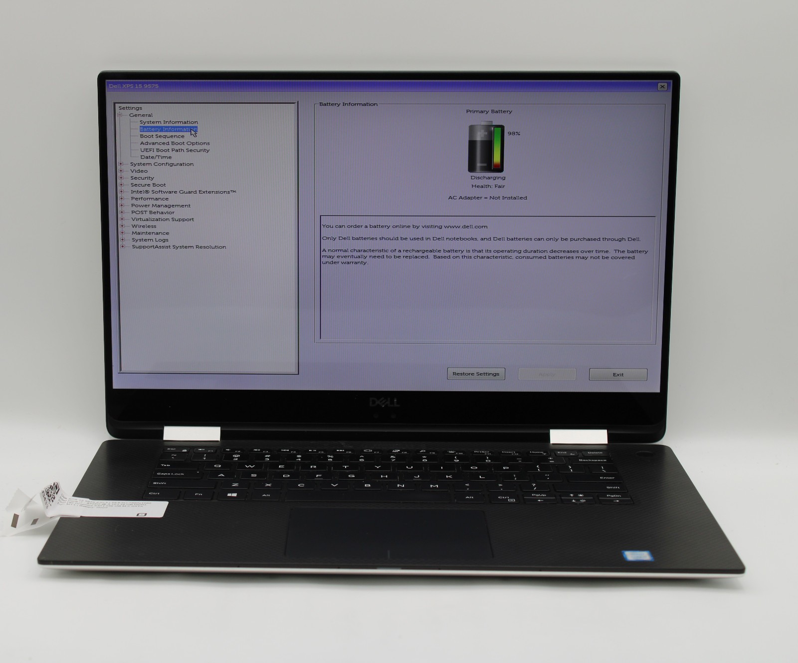 Dell XPS 15 9575 2in1 Touch i7-8705G 16GB RAM 256GB SSD Radeon Vega No OS