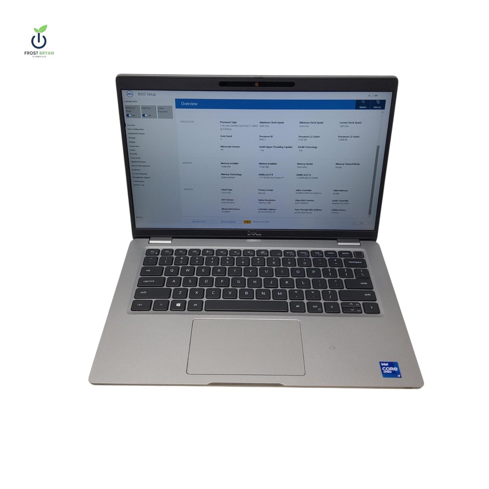 Dell Latitude 5420 Laptop i7-1185G7@3.00GHZ 16GB 512GB No OS