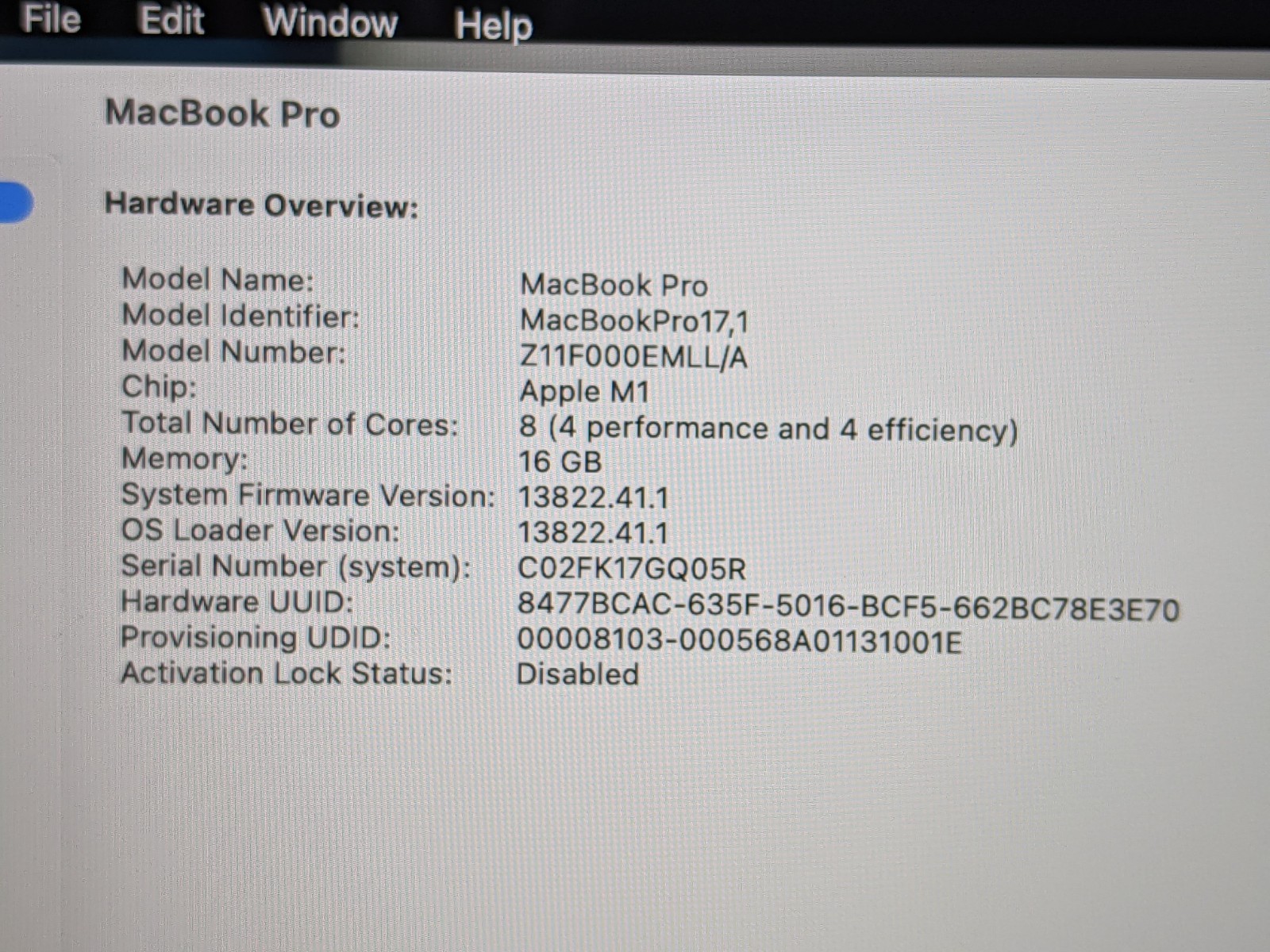 Apple MacBook Pro (2020) 13.3″ A2338 M1 8CPU/8GPU 3.2GHz 16GB 1TB OS Tahoe +PA