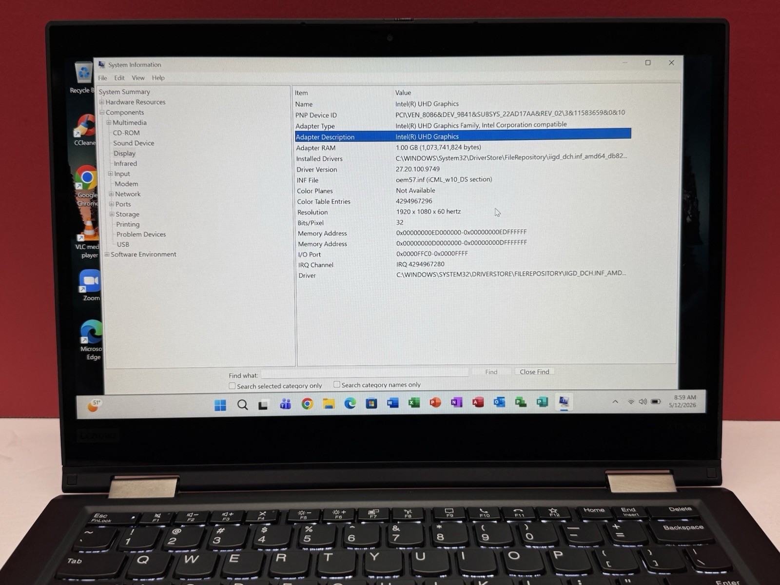 Lenovo THINKPAD X13 Yoga Gen 1 i5 10210U 1.6GHz 16GB RAM 256GB SSD 2 in 1 Touch