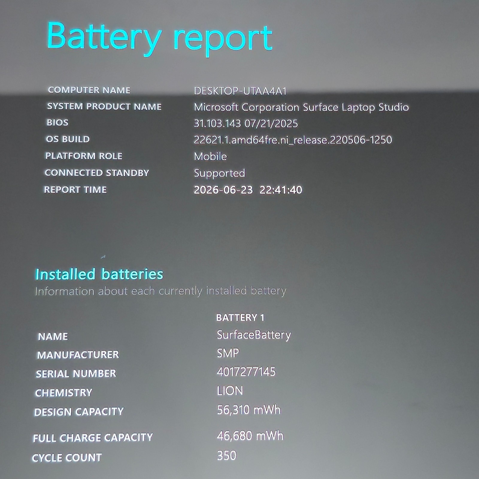 Surface Laptop Studio 1964 Core i7-11370H 32GB RAM 1TB SSD 14.4″ A2000 GPU 4 GB