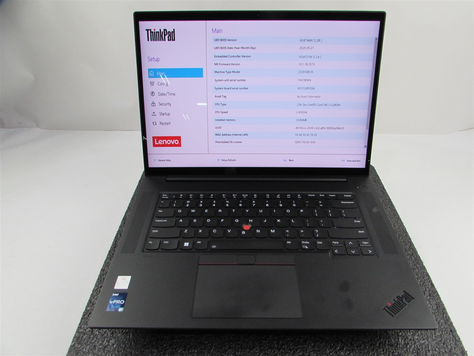 LENOVO THINKPAD P1 (GEN 5) 4K TOUCH I7-12800H 512GB 16GB RAM RTX A1000 WIN 11