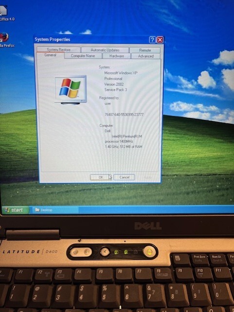 Dell Laptop Windows XP -Parallel port-9 pin Serial Port-RS232-NEW Battery and ac