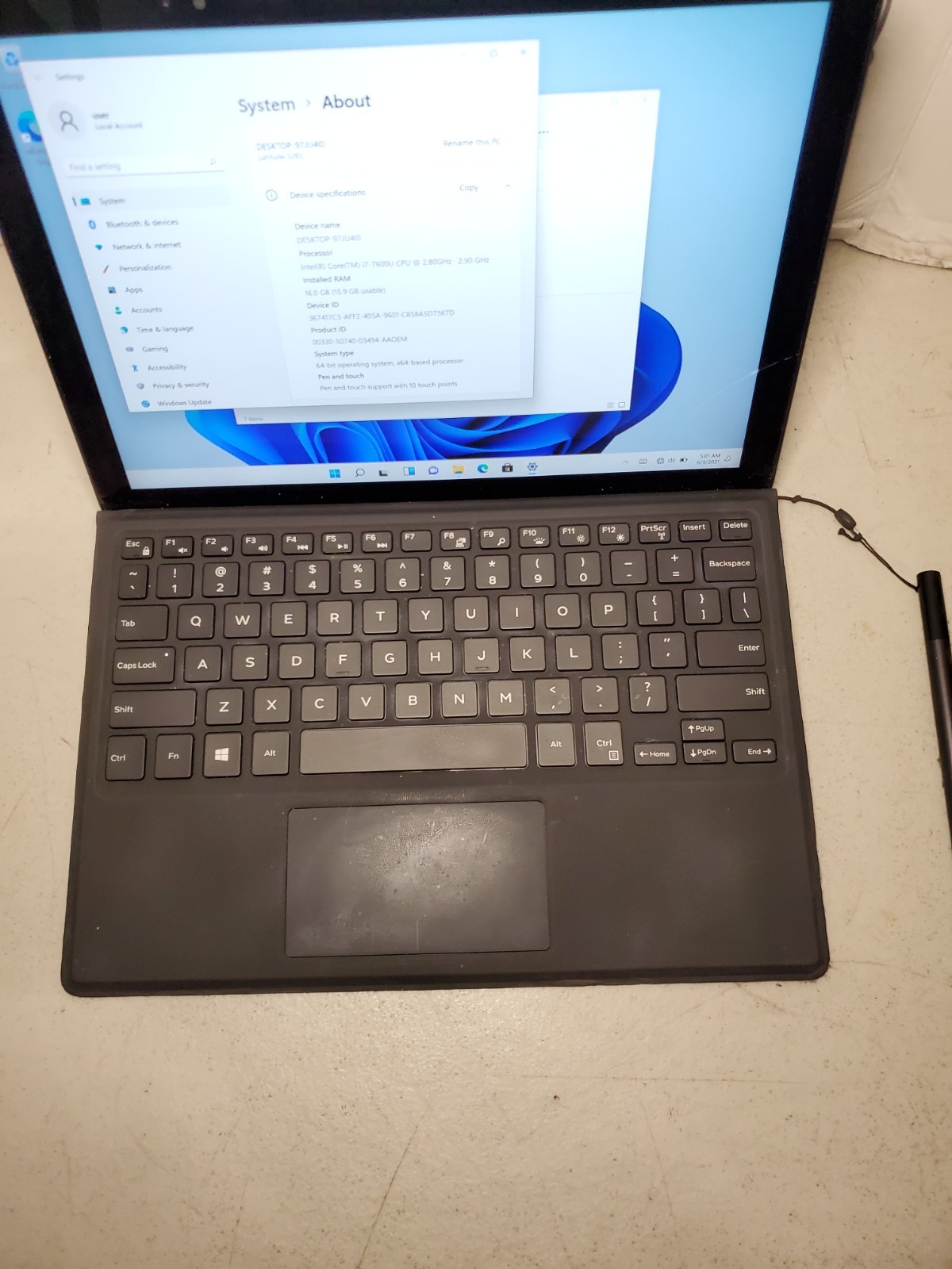 Dell Latitude 5285 i7-7600U 16GB RAM 256GB SSD Win11 CRACKED LCD! #69
