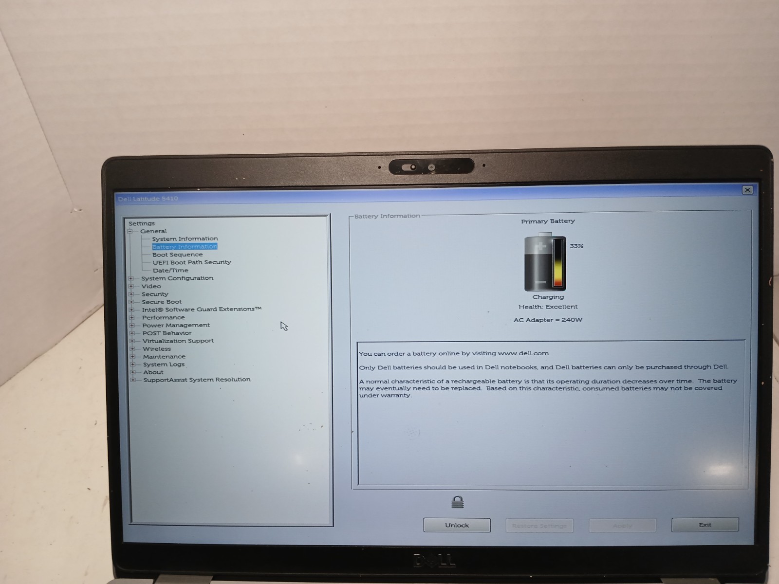 Dell Latitude 5410 14″ Laptop i5-10210U 4GB No SSD/OS! BIOS PW!! #97