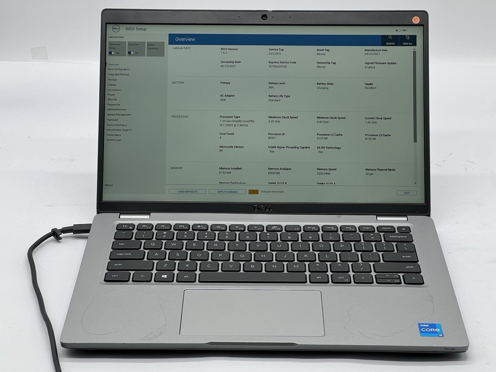 Dell Latitude 5420, i5 11th Gen, 8GB RAM-No HDD/OS/Charger