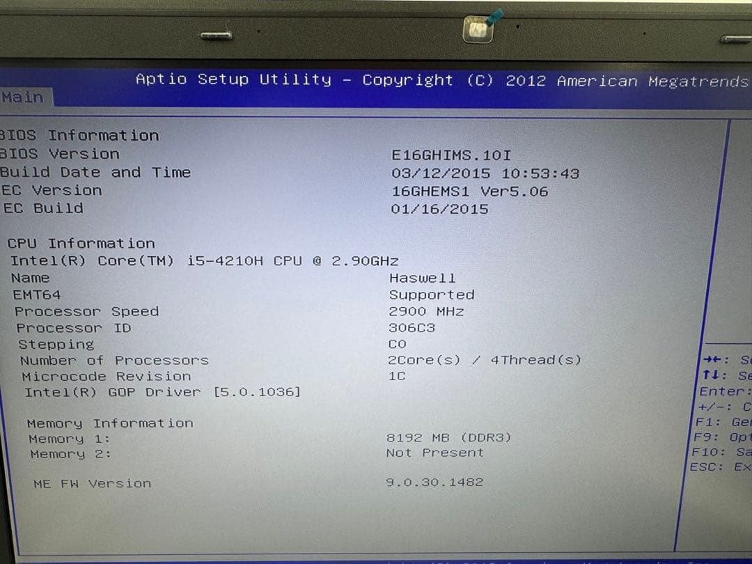 MSI Gaming Laptop MS-16GH Core i5-4210H 8GB RAM No Storage No Charger Junk
