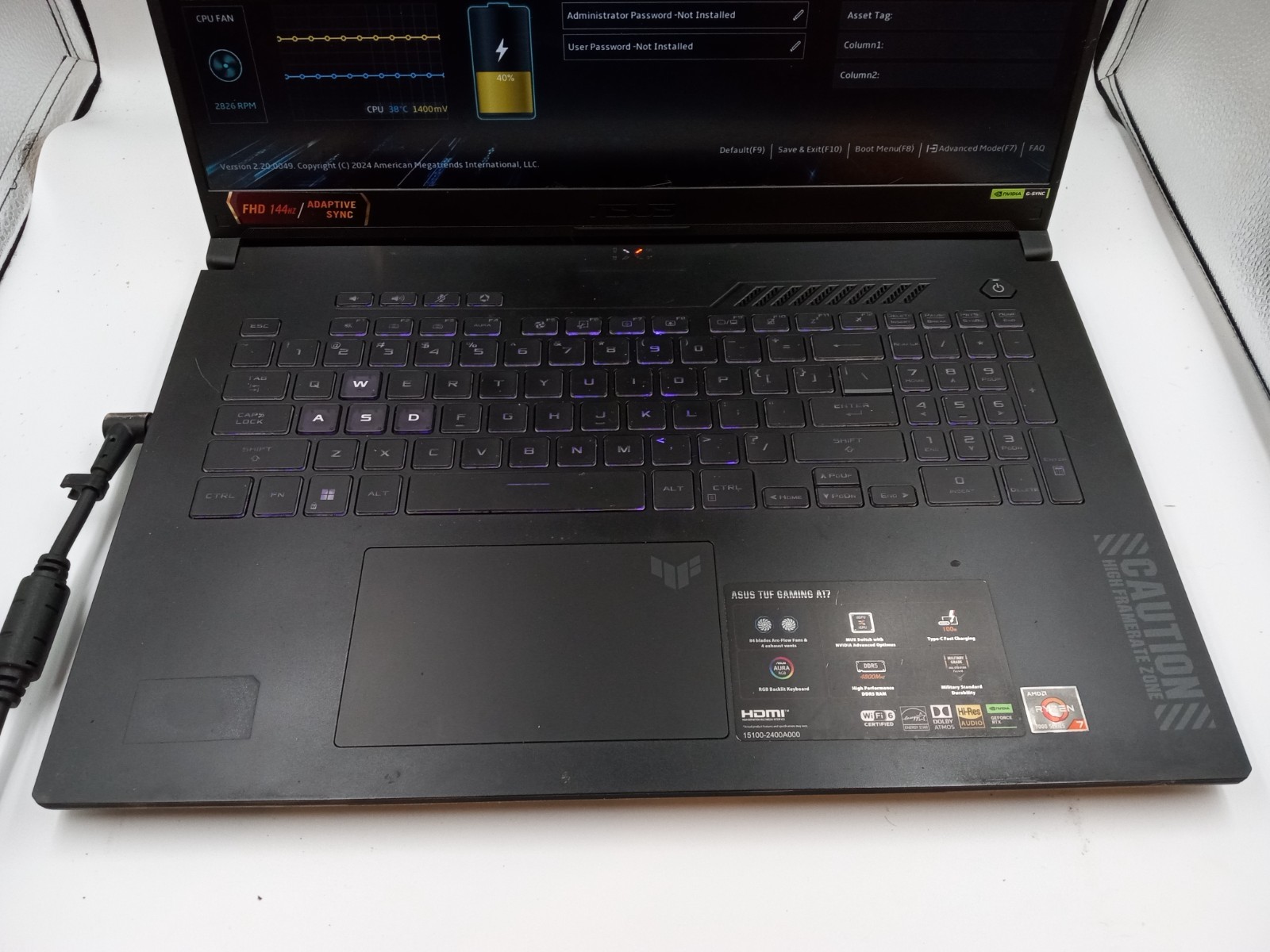Asus TUF Gaming A17 FA707NU-DS74 17.3″ AMD Ryzen 7 7735HS RTX4050 -BOOTS -READ!!