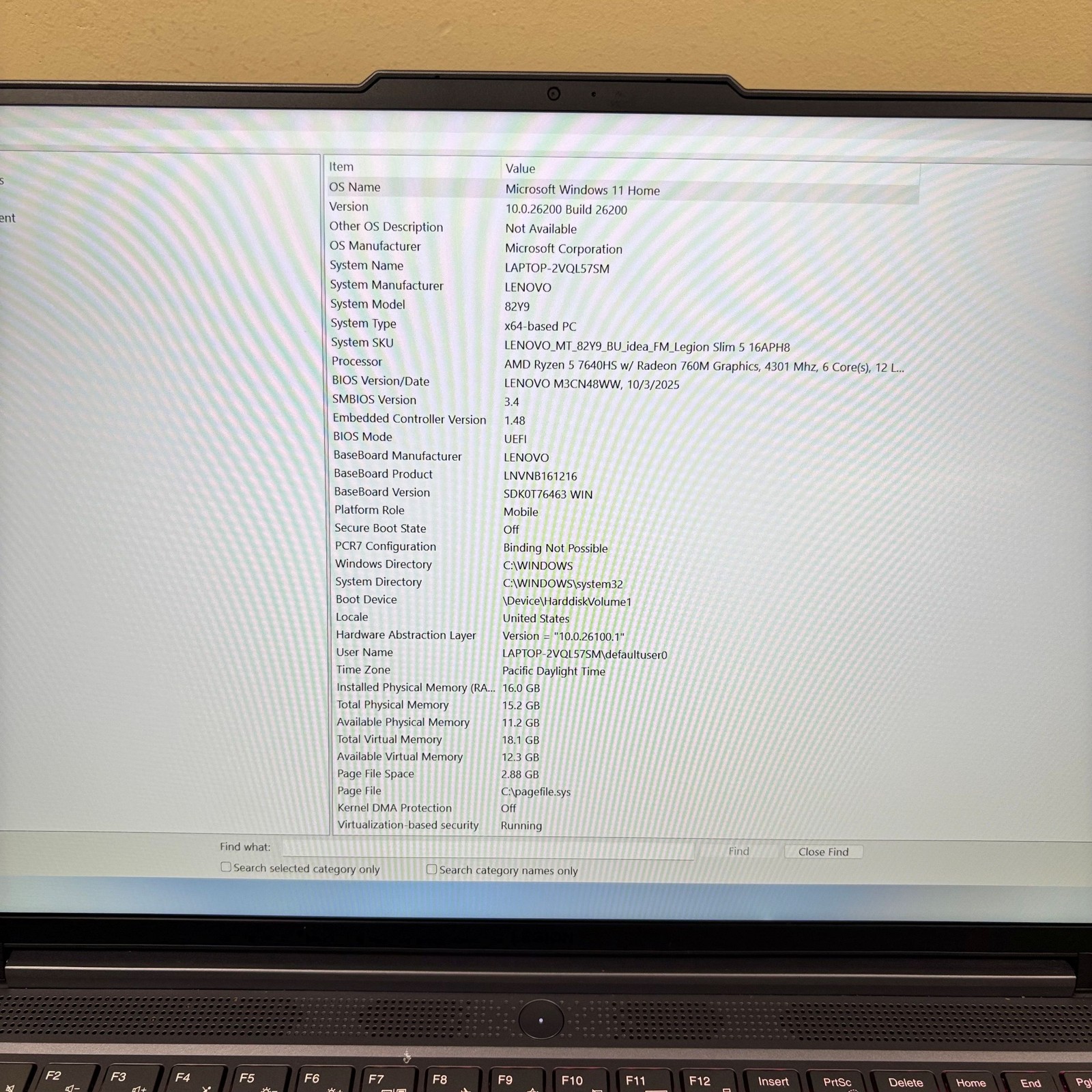 Lenovo Legion Slim 5 16APH8 Ryzen 5 7640HS RTX 4060 16GB RAM 512GB SSD 16″